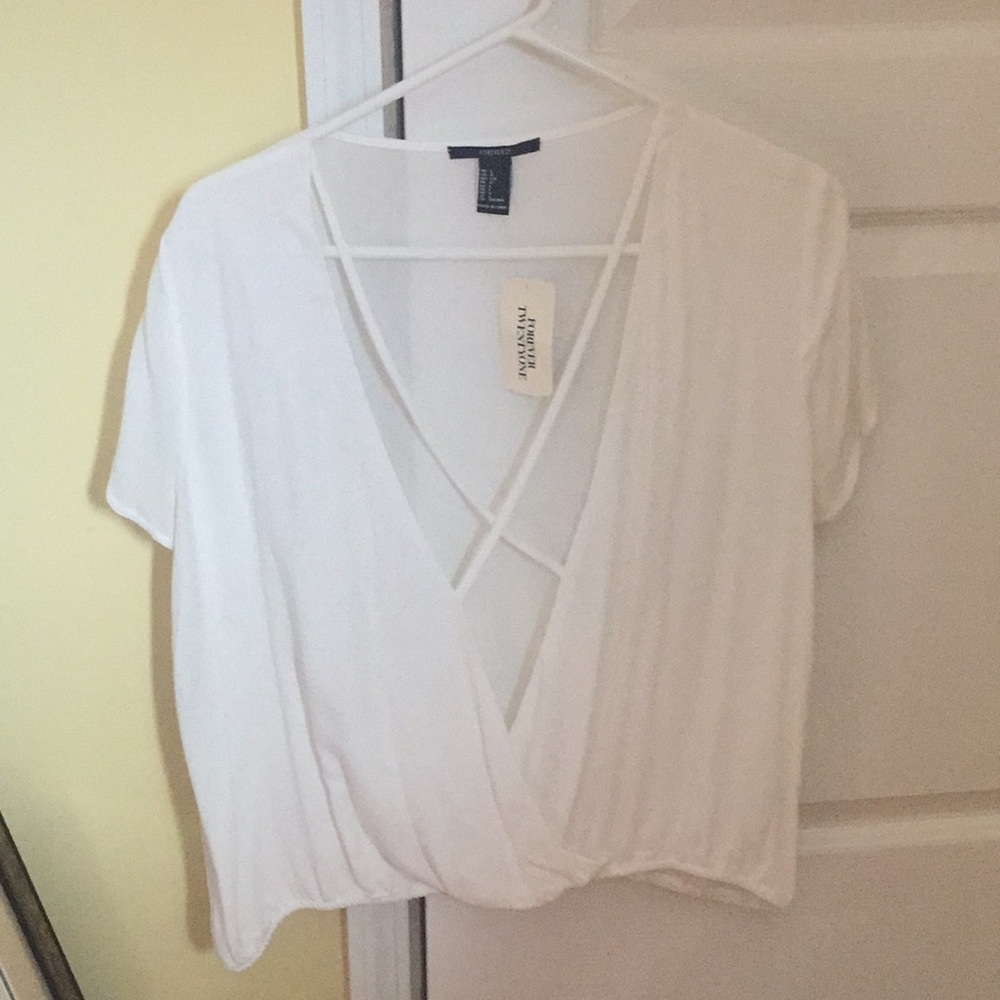 Fun White Criss Cross Top